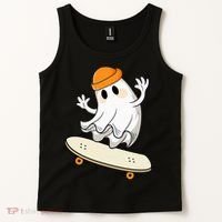 Halloween Ghost Skateboard Halloween Skateboarding Tank Top thumb 2
