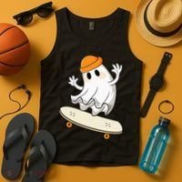 Halloween Ghost Skateboard Halloween Skateboarding Tank Top thumb 4