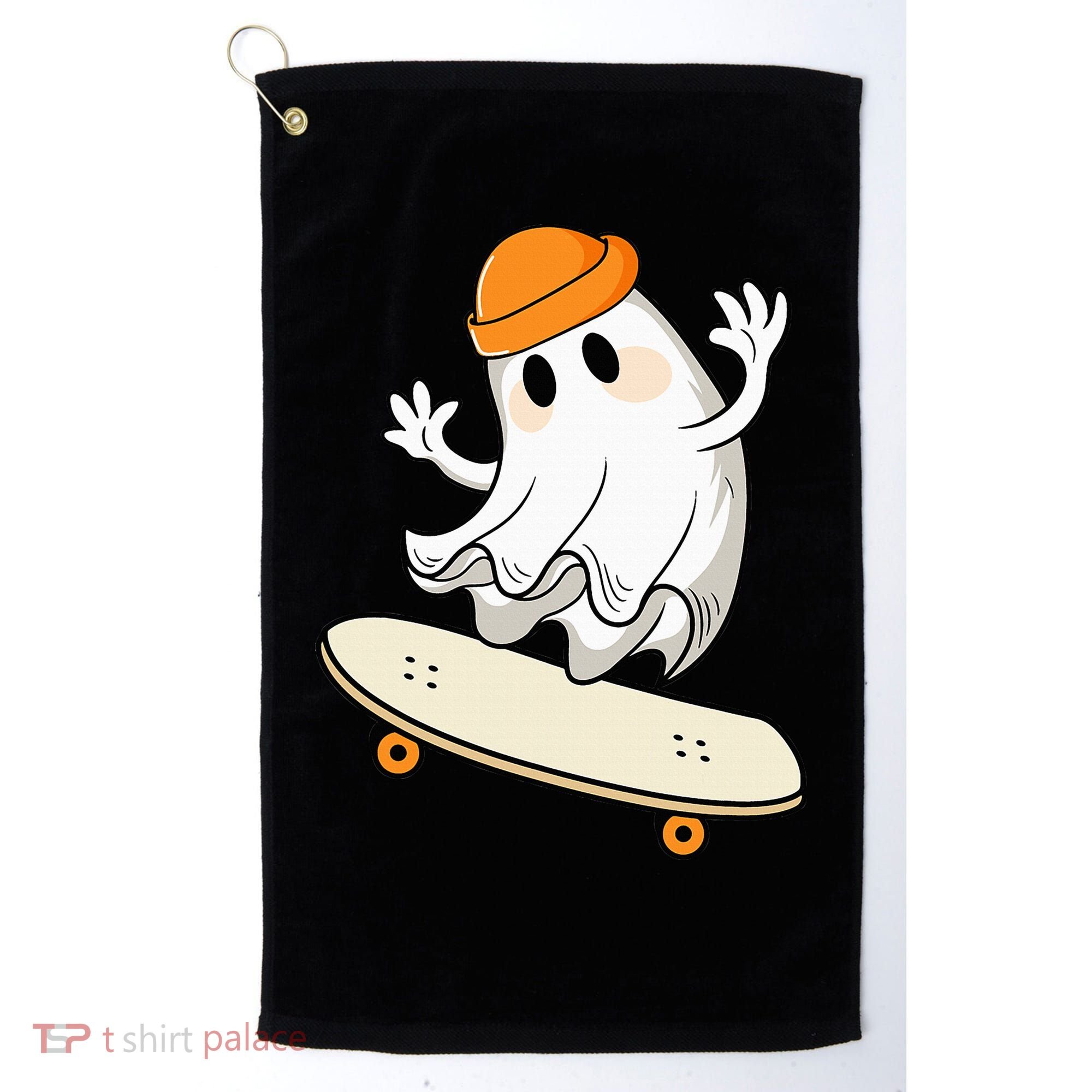 Halloween Ghost Skateboard Halloween Skateboarding Golf Towel
