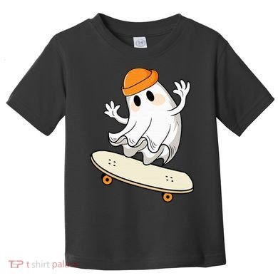 Halloween Ghost Skateboard Halloween Skateboarding Toddler T-Shirt