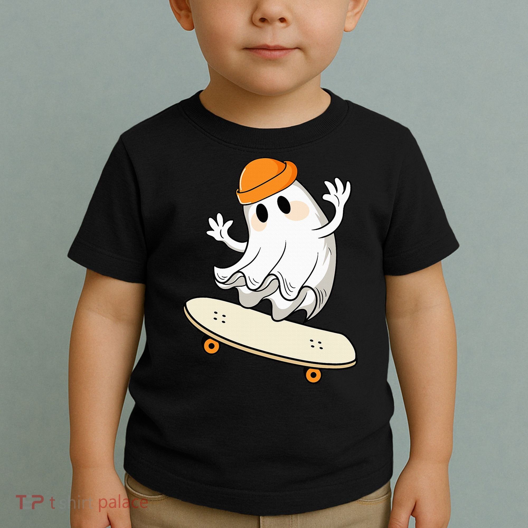 Halloween Ghost Skateboard Halloween Skateboarding Toddler T-Shirt