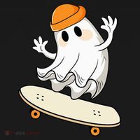 Halloween Ghost Skateboard Halloween Skateboarding Toddler T-Shirt thumb 4