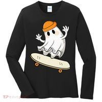 Halloween Ghost Skateboard Halloween Skateboarding Women's Long Sleeve Shirt thumb 0