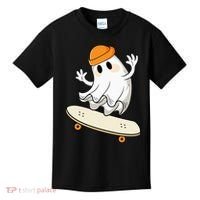 Halloween Ghost Skateboard Halloween Skateboarding Kids T-Shirt thumb 0