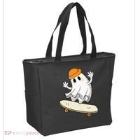 Halloween Ghost Skateboard Halloween Skateboarding Tote Bag thumb 2