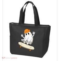 Halloween Ghost Skateboard Halloween Skateboarding Tote Bag thumb 3