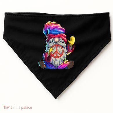Hippie Gnomes Tie Dye Peace Gnomes USA-Made Doggie Bandana