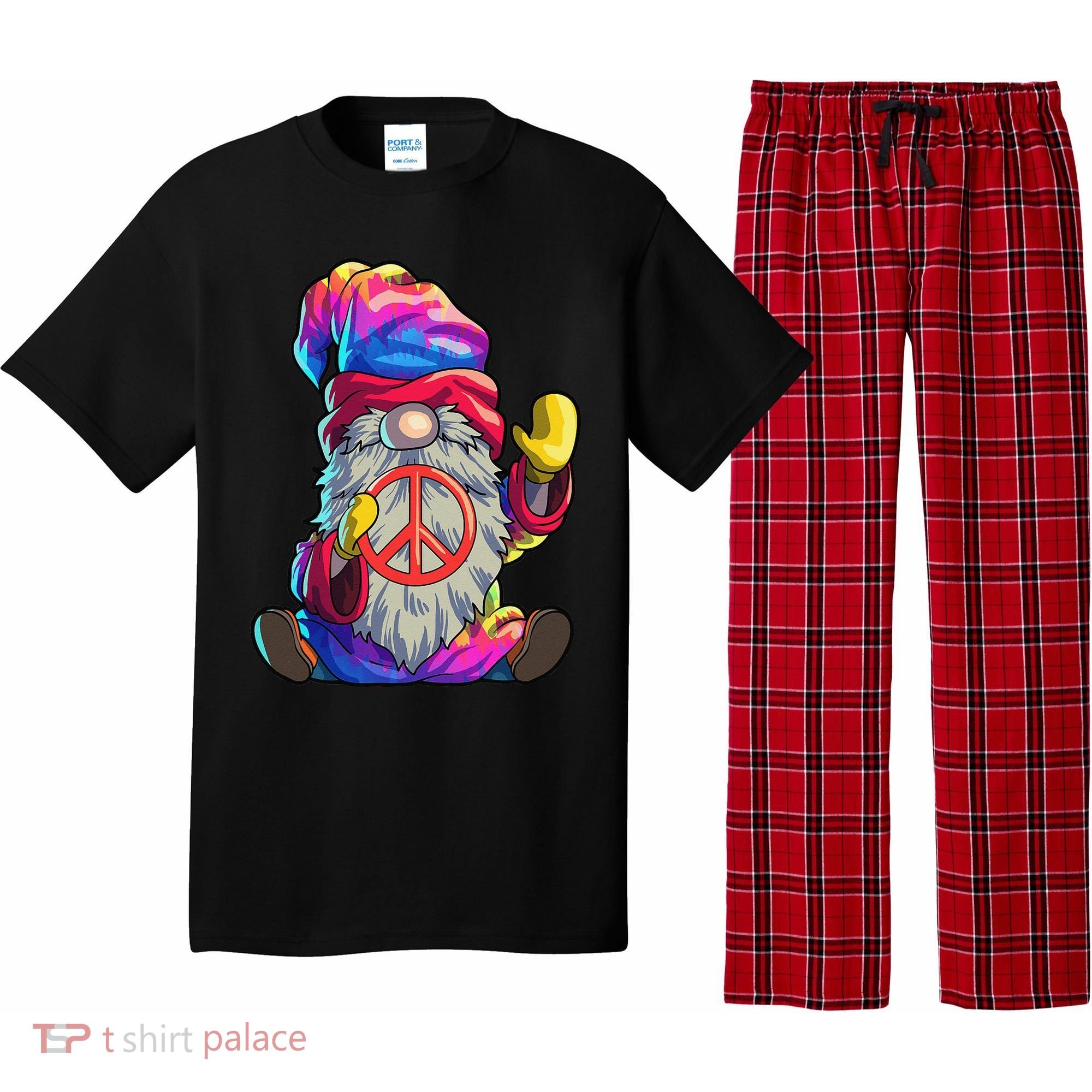 Hippie Gnomes Tie Dye Peace Gnomes Pajama Set