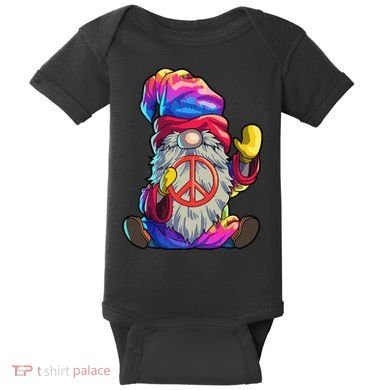 Hippie Gnomes Tie Dye Peace Gnomes Baby Bodysuit