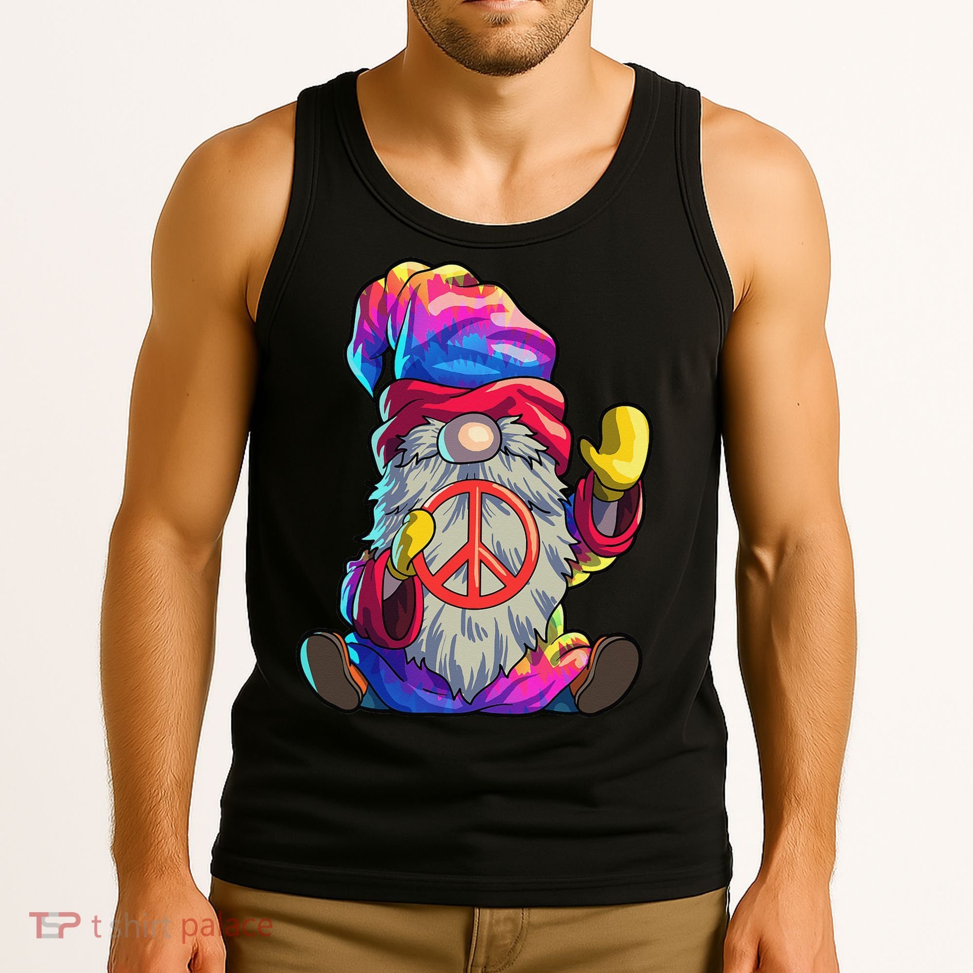 Hippie Gnomes Tie Dye Peace Gnomes Tank Top