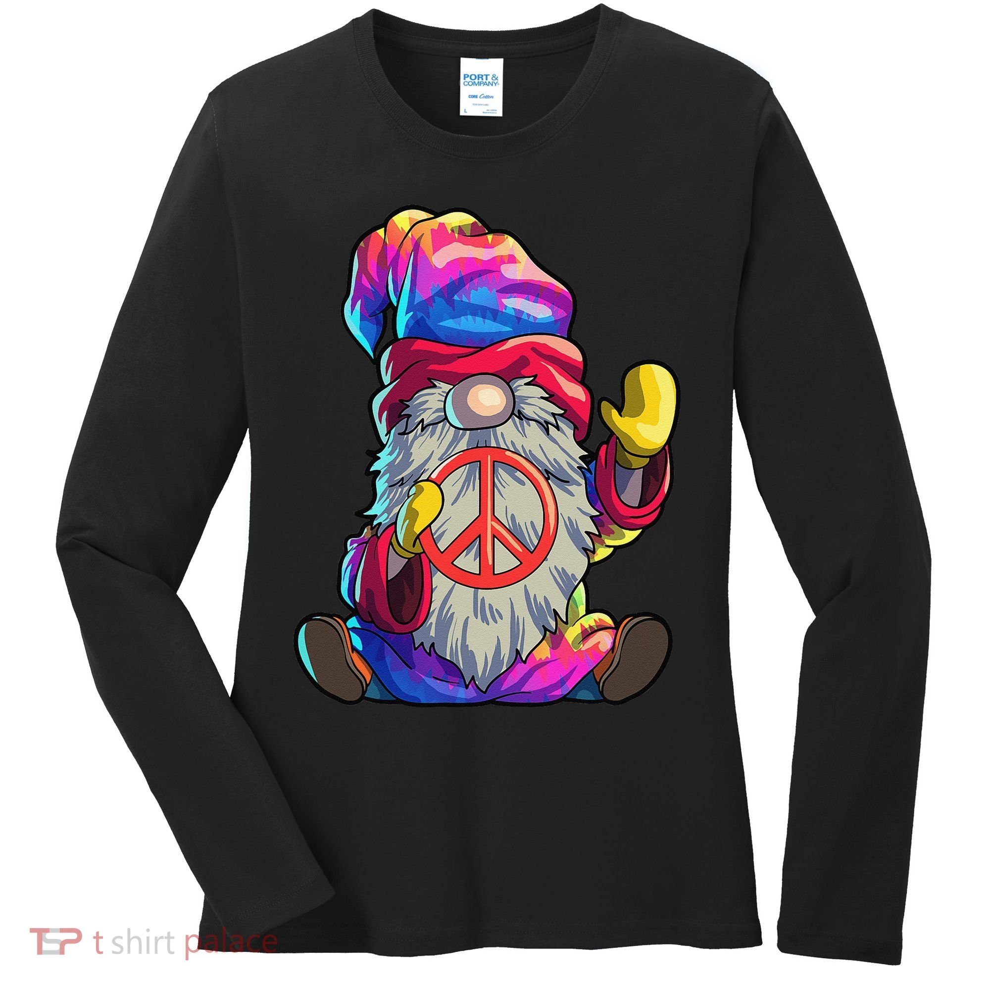 Hippie Gnomes Tie Dye Peace Gnomes Women's Long Sleeve Shirt