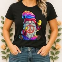 Hippie Gnomes Tie Dye Peace Gnomes Women's T-Shirt thumb 2