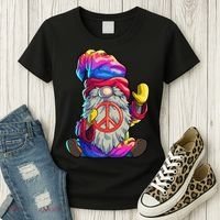 Hippie Gnomes Tie Dye Peace Gnomes Women's T-Shirt thumb 3