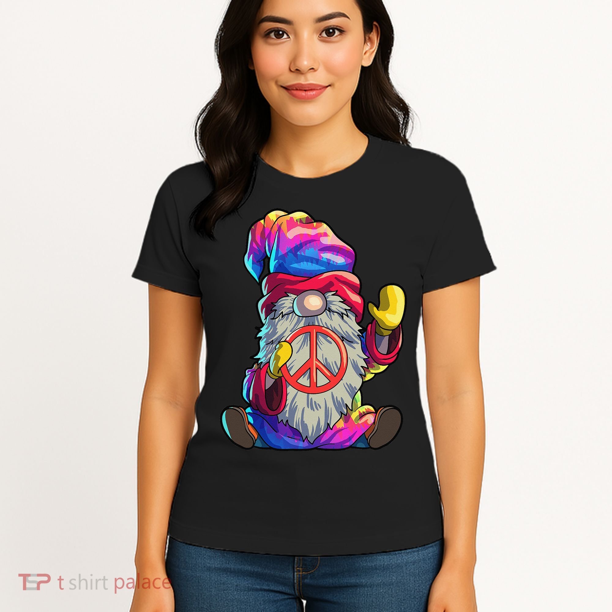 Hippie Gnomes Tie Dye Peace Gnomes Women's T-Shirt