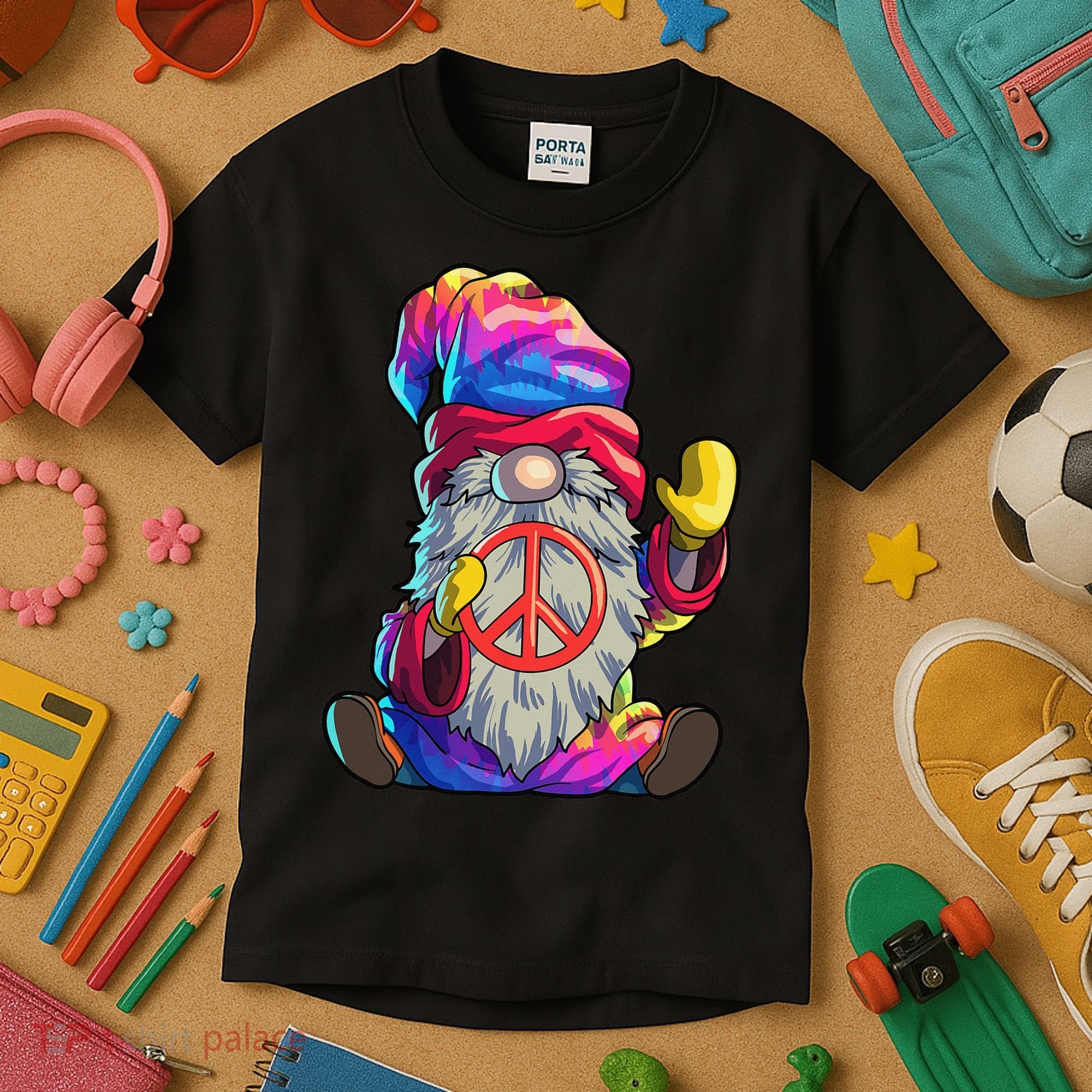 Hippie Gnomes Tie Dye Peace Gnomes Kids T-Shirt