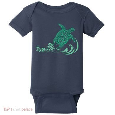 Hawaiian Green Turtle Baby Bodysuit