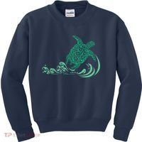 Hawaiian Green Turtle Kids Sweatshirt thumb 0
