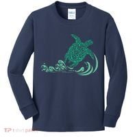 Hawaiian Green Turtle Kids Long Sleeve Shirt thumb 0
