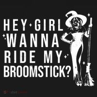 Hey Girl Wanna Ride My Broomstick Funny Witch Women's Hoodie thumb 2