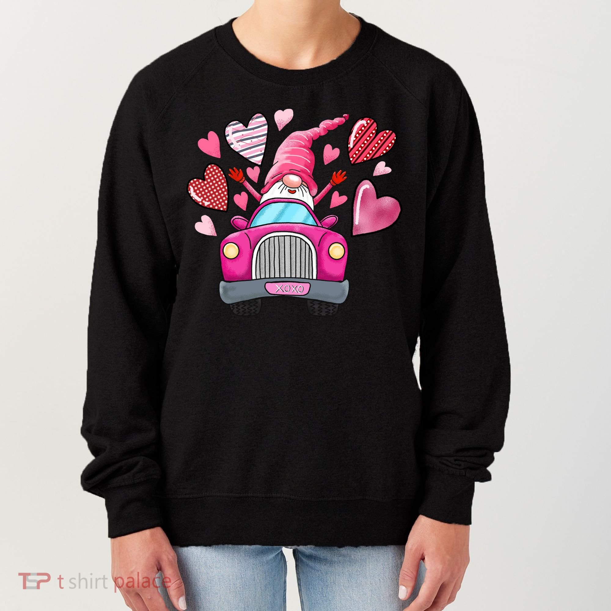 Heart Gnome Xoxo Valentines Day Cute Women's Sweatshirt