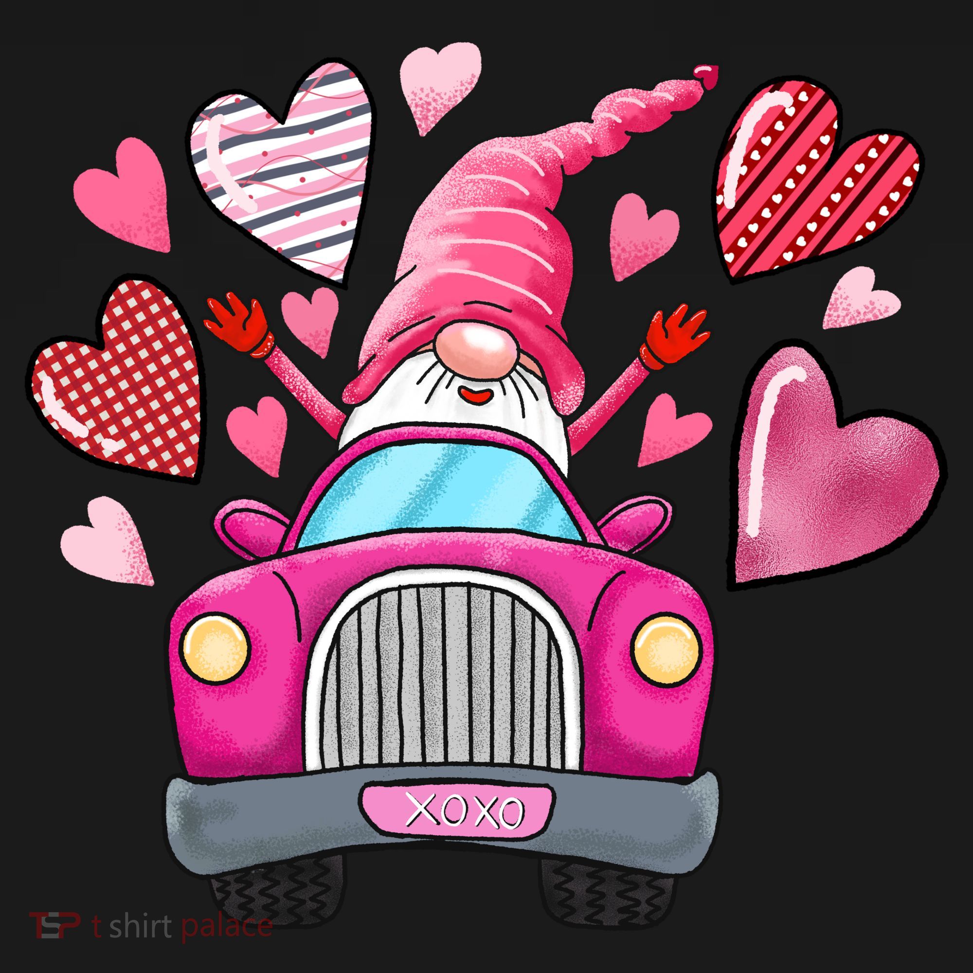 Heart Gnome Xoxo Valentines Day Cute Women's Hoodie