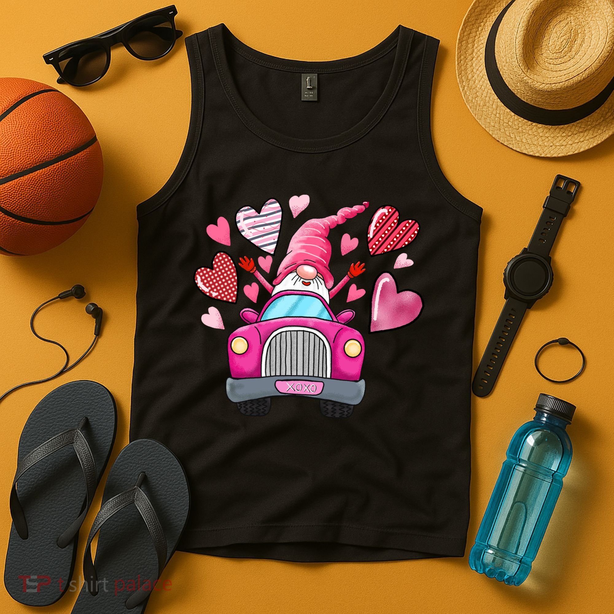 Heart Gnome Xoxo Valentines Day Cute Tank Top