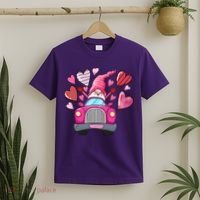 Heart Gnome Xoxo Valentines Day Cute T-Shirt thumb 2