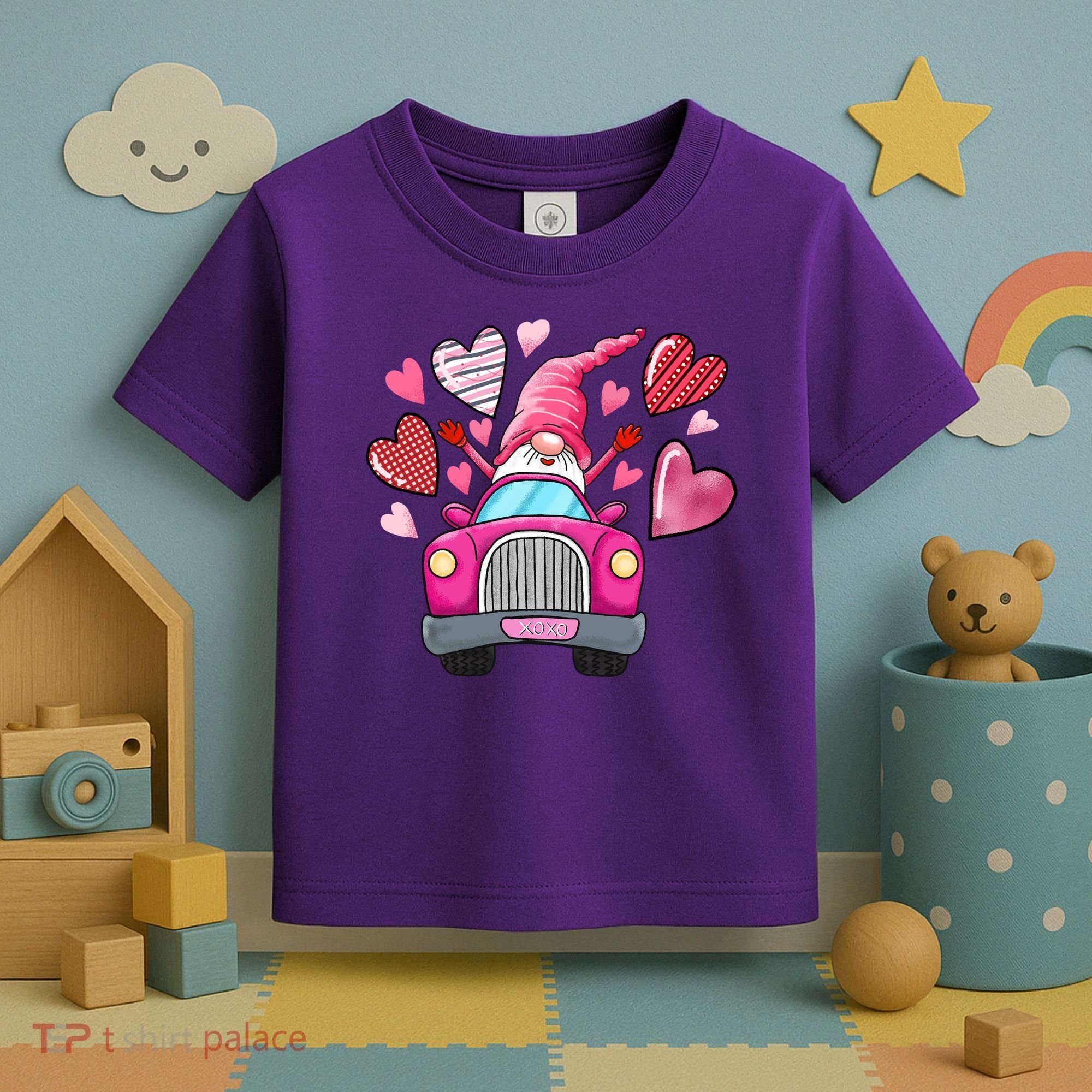 Heart Gnome Xoxo Valentines Day Cute Toddler T-Shirt