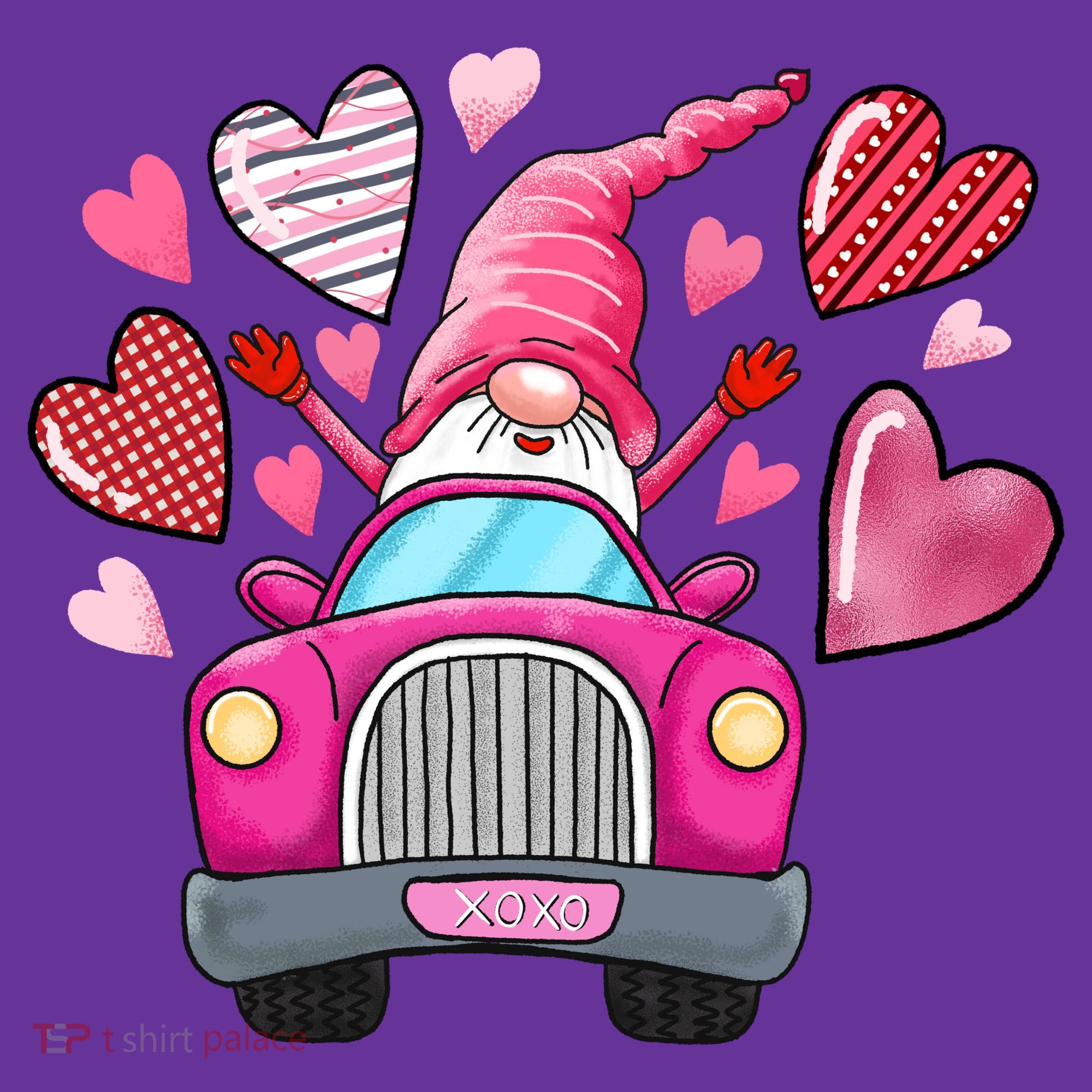 Heart Gnome Xoxo Valentines Day Cute Women's T-Shirt