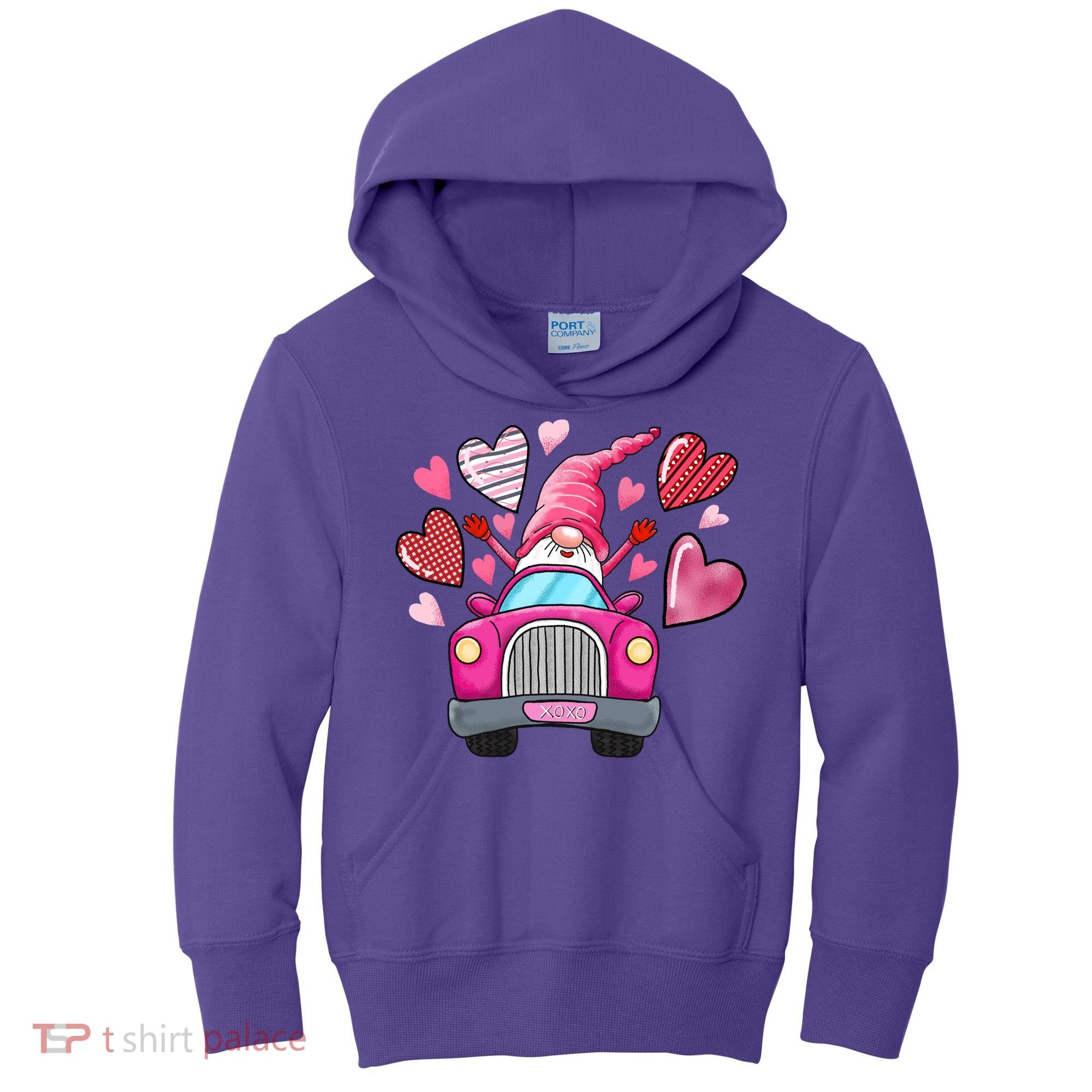 Heart Gnome Xoxo Valentines Day Cute Kids Hoodie
