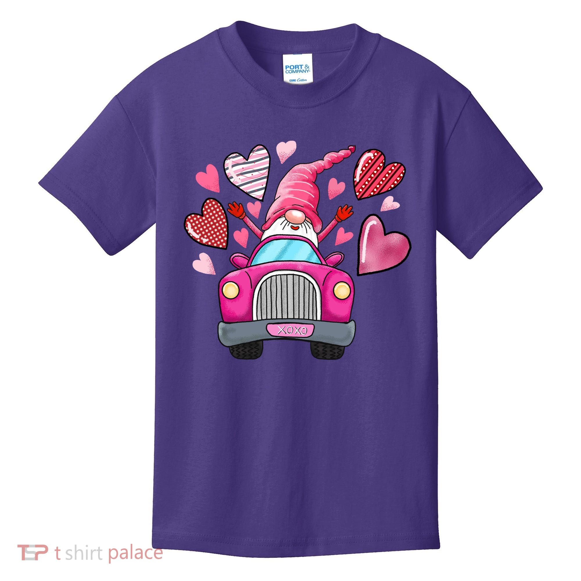 Heart Gnome Xoxo Valentines Day Cute Kids T-Shirt