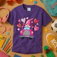 Heart Gnome Xoxo Valentines Day Cute Kids T-Shirt thumb 3