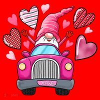 Heart Gnome Xoxo Valentines Day Cute Santa Hat thumb 1
