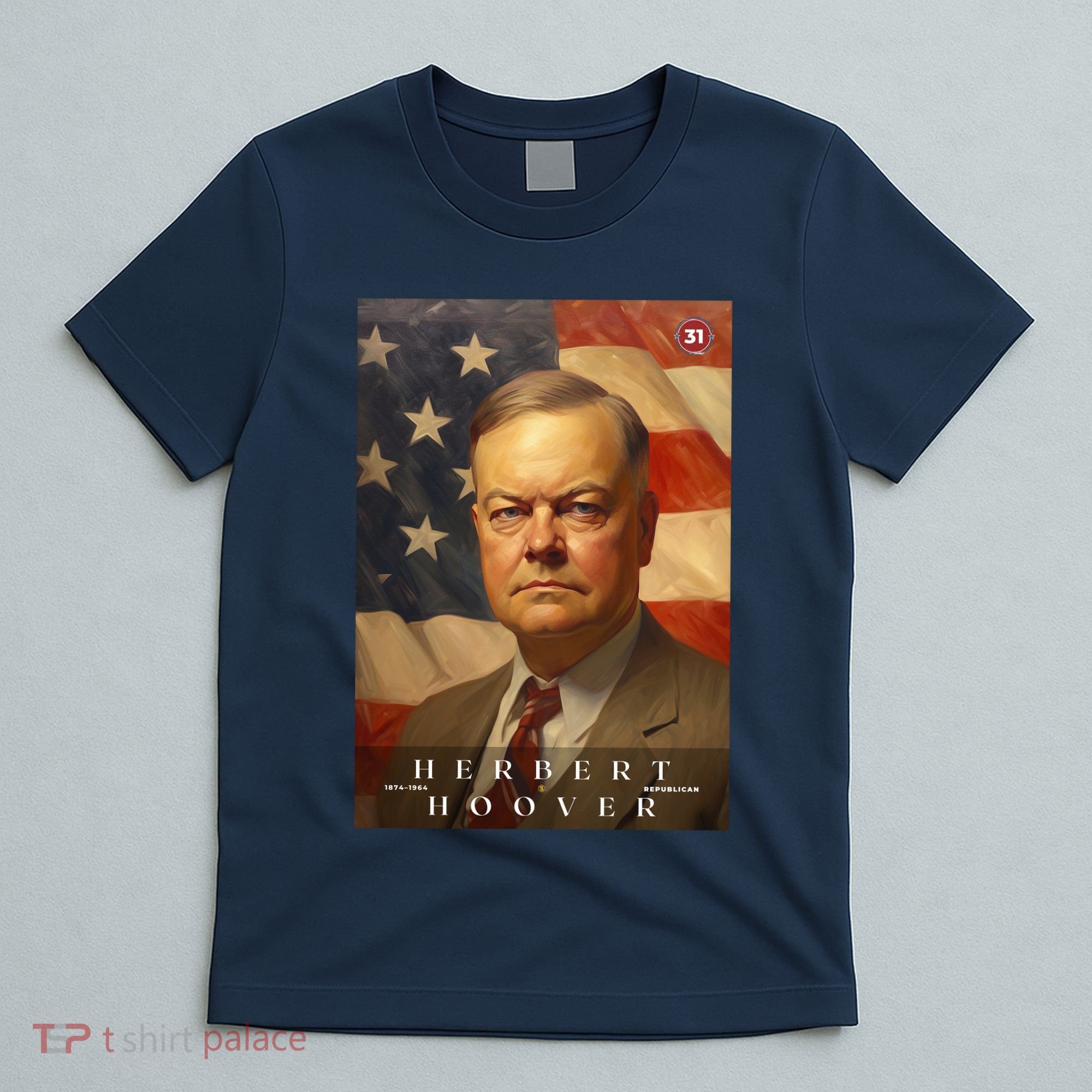 Herbert Hoover 31st President Of The United States Portrait T-Shirt
