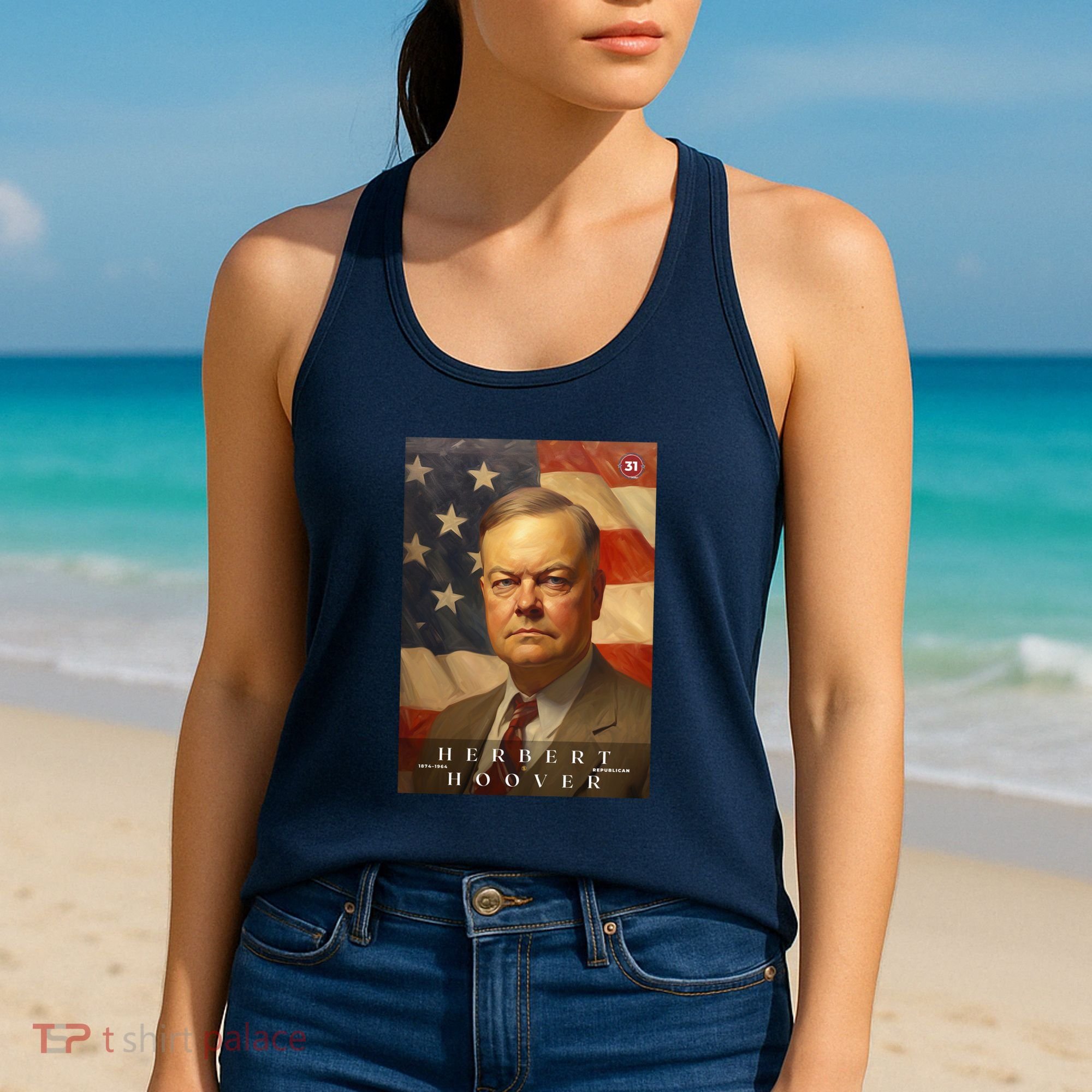 Herbert Hoover 31st President Of The United States Portrait Women's Tank Top