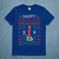 Happy Holidaze 420 Weed Xmas Ugly Christmas Funny Funny T-Shirt thumb 5