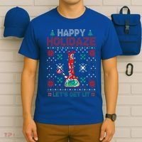 Happy Holidaze 420 Weed Xmas Ugly Christmas Funny Funny T-Shirt thumb 6
