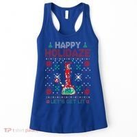 Happy Holidaze 420 Weed Xmas Ugly Christmas Funny Funny Women's Tank Top thumb 0