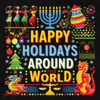 Happy Holidays Around A World Multicultural Celebration Ladies PosiCharge Tri-Blend Wicking Tank thumb 2