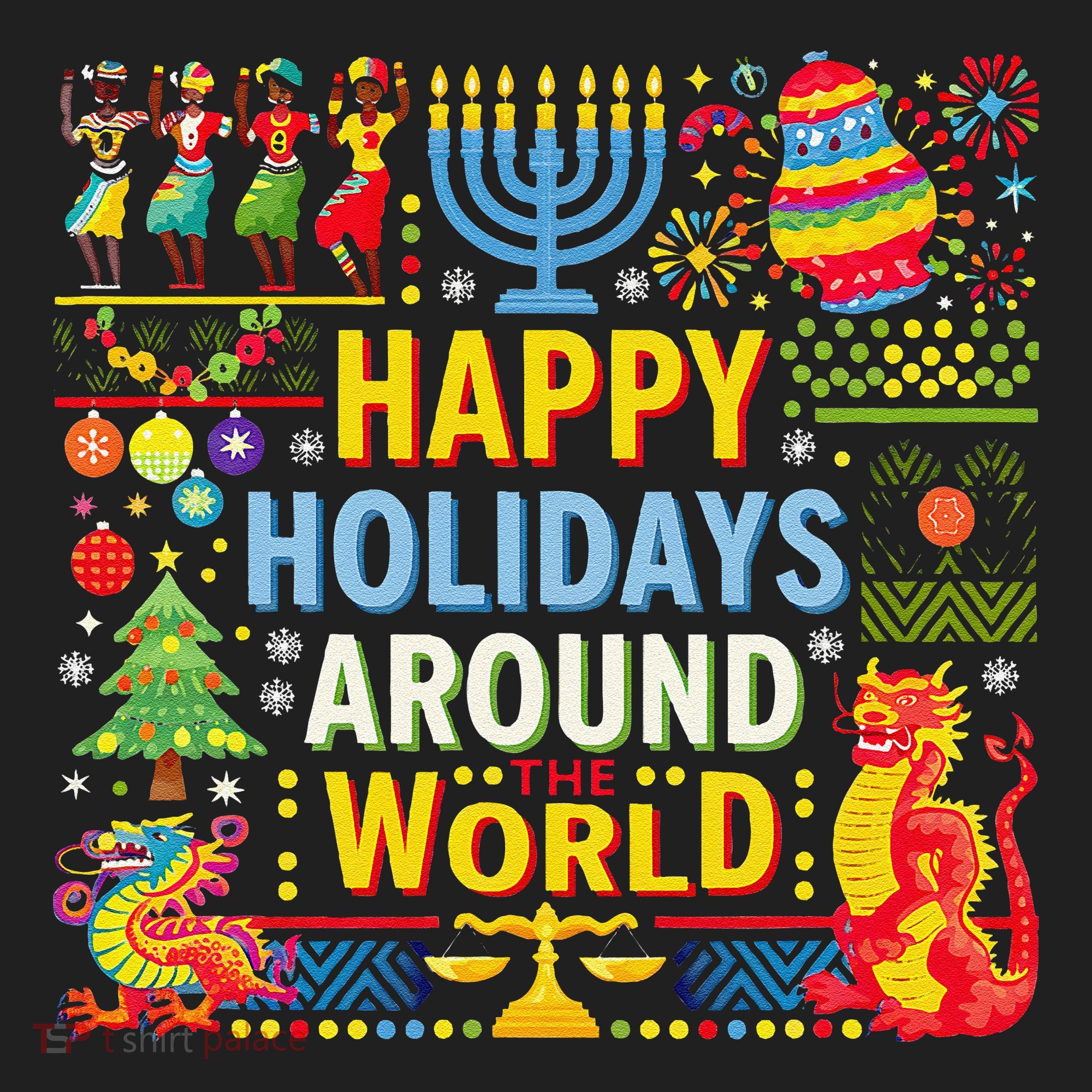 Happy Holidays Around A World Multicultural Celebration Women's Sweatshirt