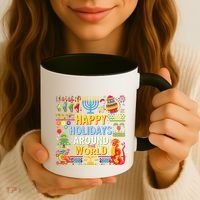 Happy Holidays Around A World Multicultural Celebration Coffee Mug thumb 3