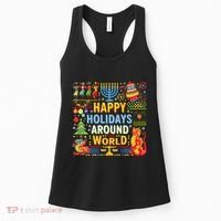 Happy Holidays Around A World Multicultural Celebration Women's Tank Top thumb 0