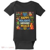 Happy Holidays Around A World Multicultural Celebration Baby Bodysuit thumb 0