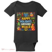 Happy Holidays Around A World Multicultural Celebration Baby Bodysuit thumb 0