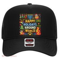 Happy Holidays Around A World Multicultural Celebration Hat thumb 0