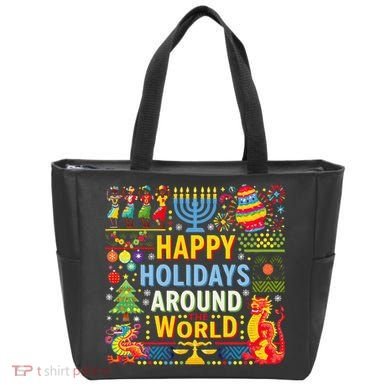 Happy Holidays Around A World Multicultural Celebration Tote Bag