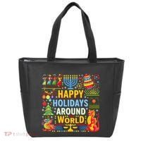 Happy Holidays Around A World Multicultural Celebration Tote Bag thumb 0