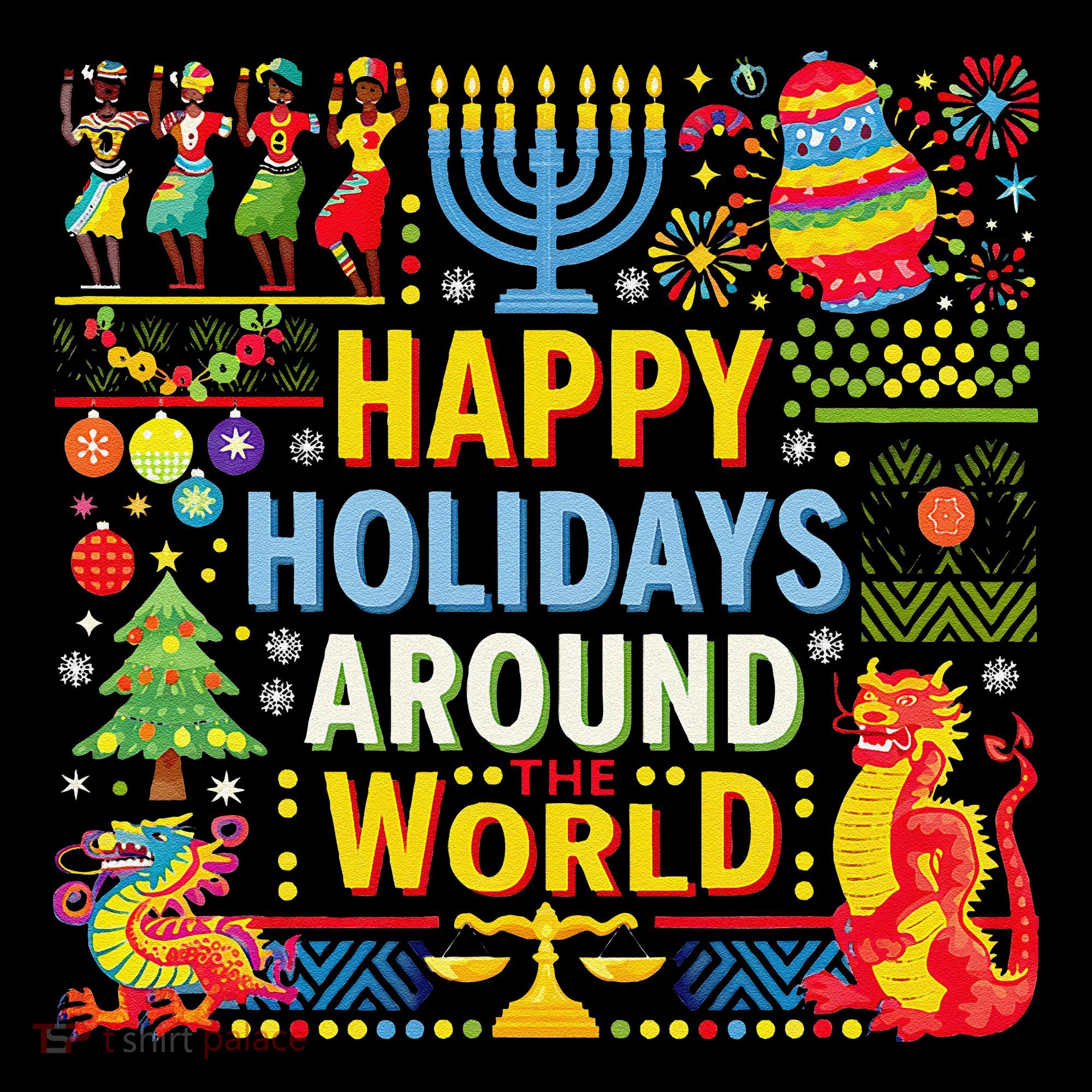 Happy Holidays Around A World Multicultural Celebration Tote Bag