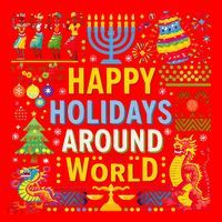 Happy Holidays Around A World Multicultural Celebration Santa Hat thumb 1