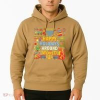 Happy Holidays Around A World Multicultural Celebration Hoodie thumb 2